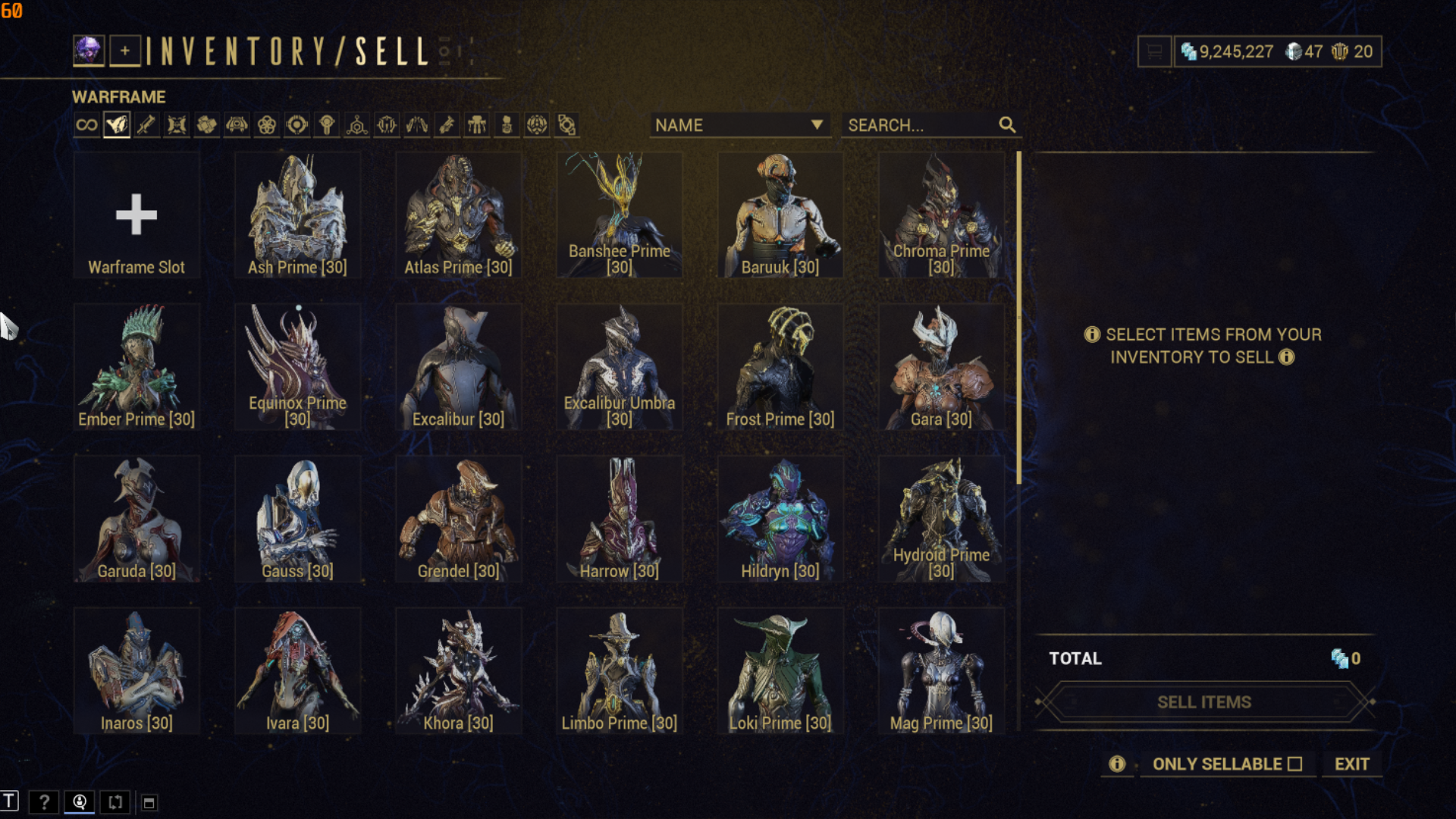 продажа аккаунта к игре WarFrame